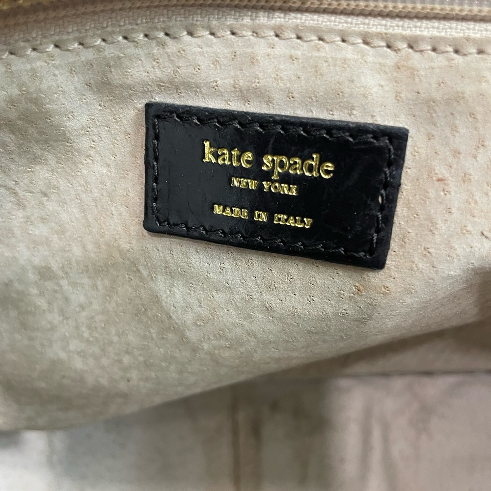 Vintage Kate Spade New York Black Snake-Embossed Leather Satchel – Made in Italy - Picture 13 of 16